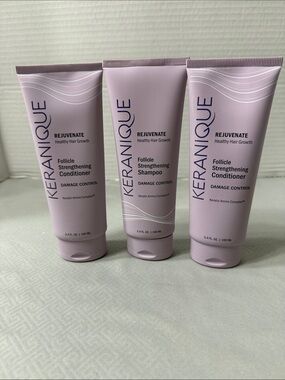 Keranique Rejuvenate Follicle Strengthening  Shampoo & Conditioner Lot of 3